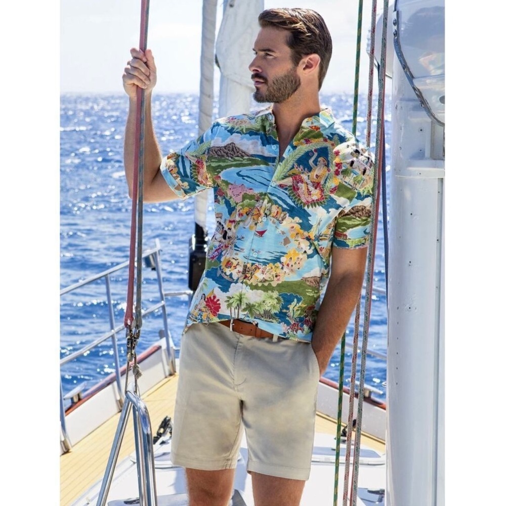 Tori Richard Boat Day Aloha Sport Shirt Size 2XL